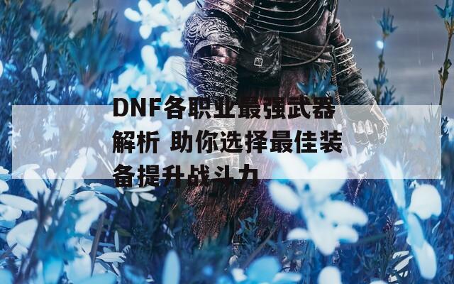 DNF各职业最强武器解析 助你选择最佳装备提升战斗力