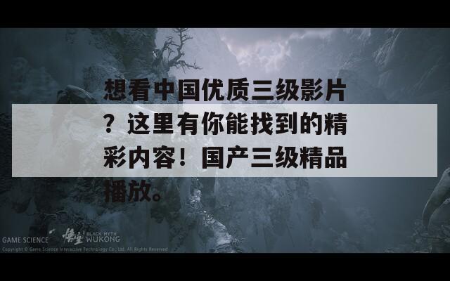 想看中国优质三级影片？这里有你能找到的精彩内容！国产三级精品播放。