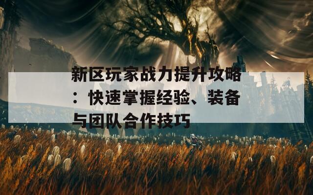 新区玩家战力提升攻略：快速掌握经验、装备与团队合作技巧