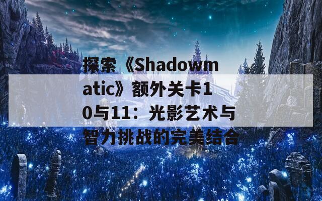 探索《Shadowmatic》额外关卡10与11：光影艺术与智力挑战的完美结合