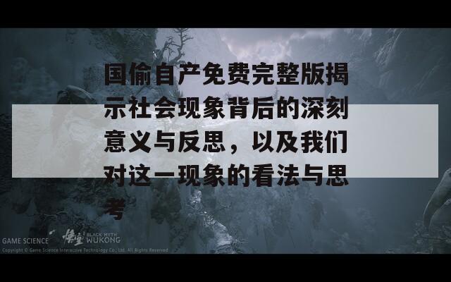 国偷自产免费完整版揭示社会现象背后的深刻意义与反思，以及我们对这一现象的看法与思考