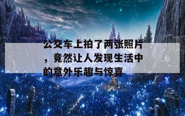 公交车上拍了两张照片，竟然让人发现生活中的意外乐趣与惊喜