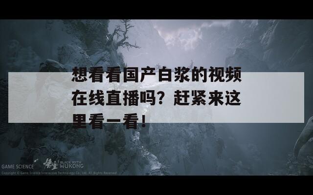 想看看国产白浆的视频在线直播吗？赶紧来这里看一看！