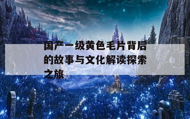 国产一级黄色毛片背后的故事与文化解读探索之旅