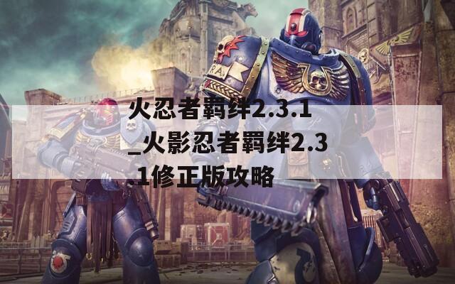 火忍者羁绊2.3.1_火影忍者羁绊2.3.1修正版攻略