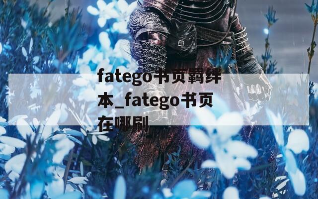 fatego书页羁绊本_fatego书页在哪刷